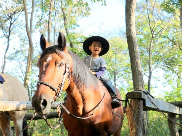 小さいお子様もOK！5才（身長120cm）から参加できる本格乗馬トレッキング！親子で楽しめます。